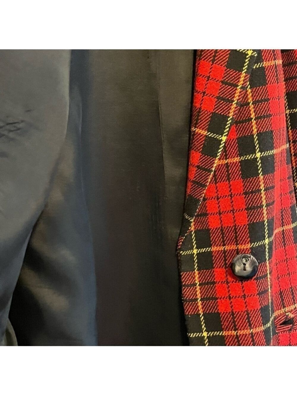 Vintage Sag Harbor Tartan Plaid Wool Blend Blazer Jacket Academia Collegiate Lg - Picture 6 of 10